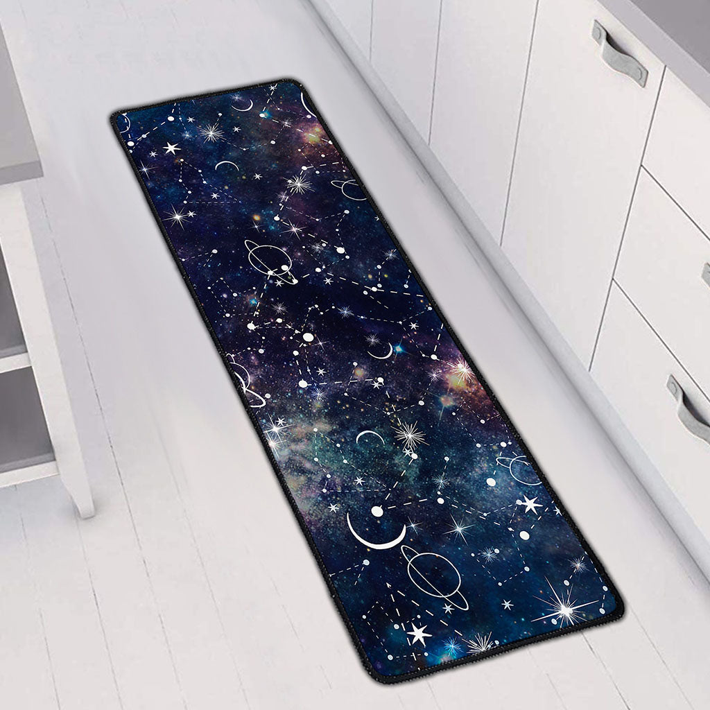 Constellation Galaxy Space Print Long Kitchen Mat