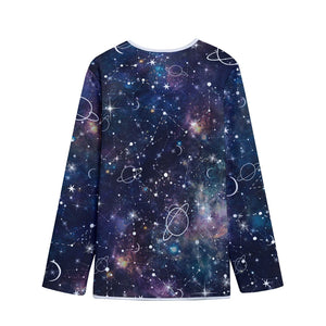 Constellation Galaxy Space Print Long Sleeve Short Coat