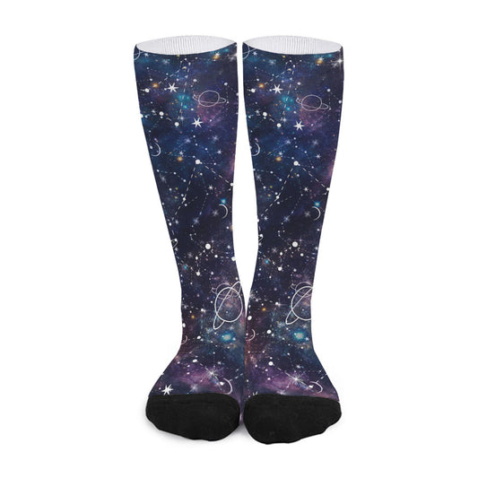 Constellation Galaxy Space Print Long Socks