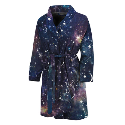 Constellation Galaxy Space Print Men's Bathrobe