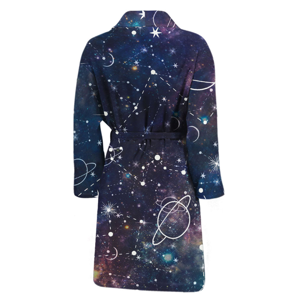 Constellation Galaxy Space Print Men's Bathrobe