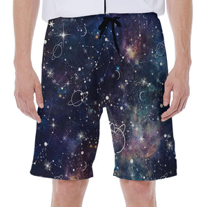 Constellation Galaxy Space Print Men's Beach Shorts