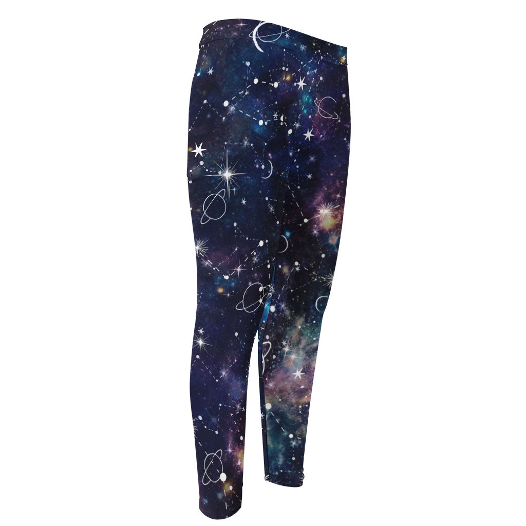 Constellation Galaxy Space Print Men's Compression Pants