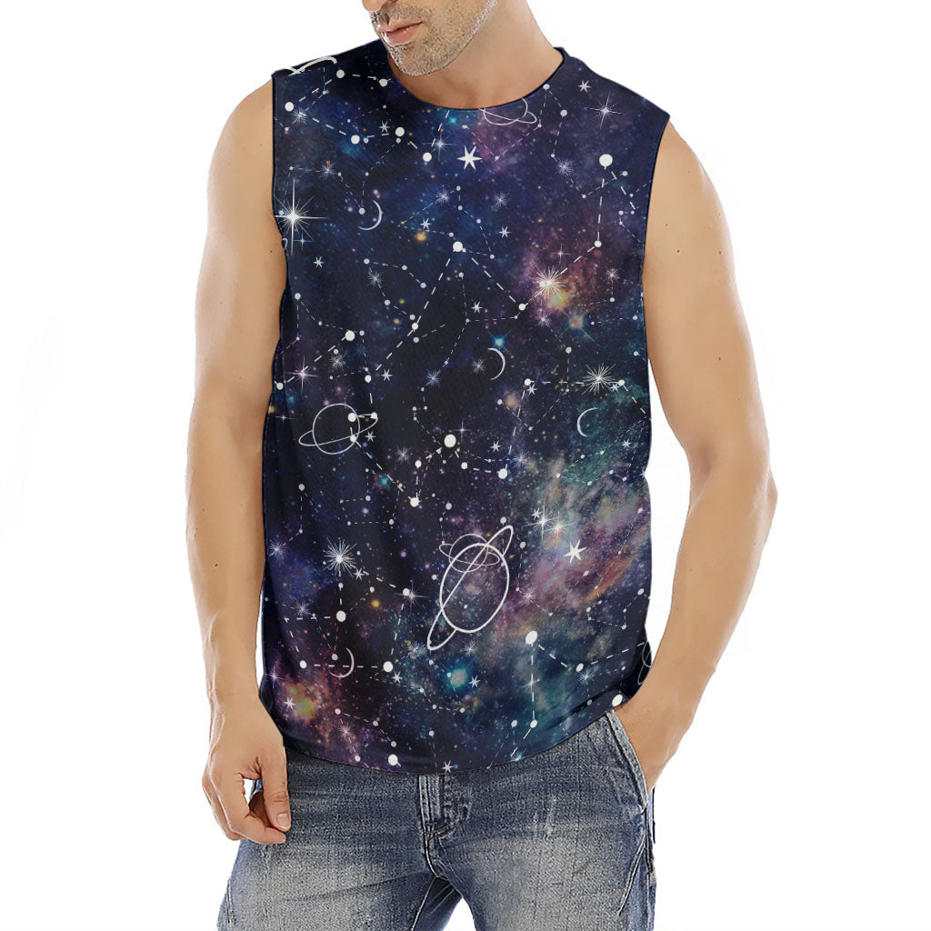 Constellation Galaxy Space Print Men's Fitness Tank Top