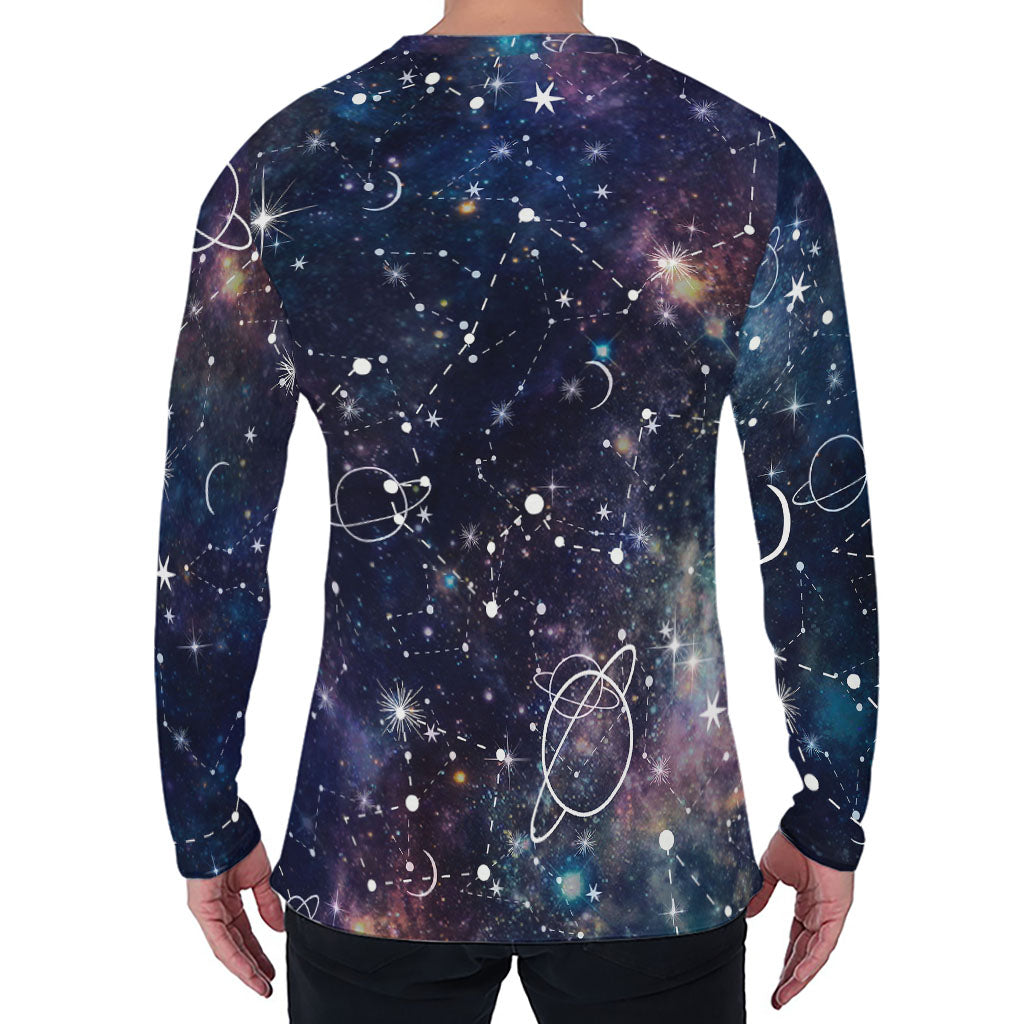 Constellation Galaxy Space Print Men's Long Sleeve T-Shirt