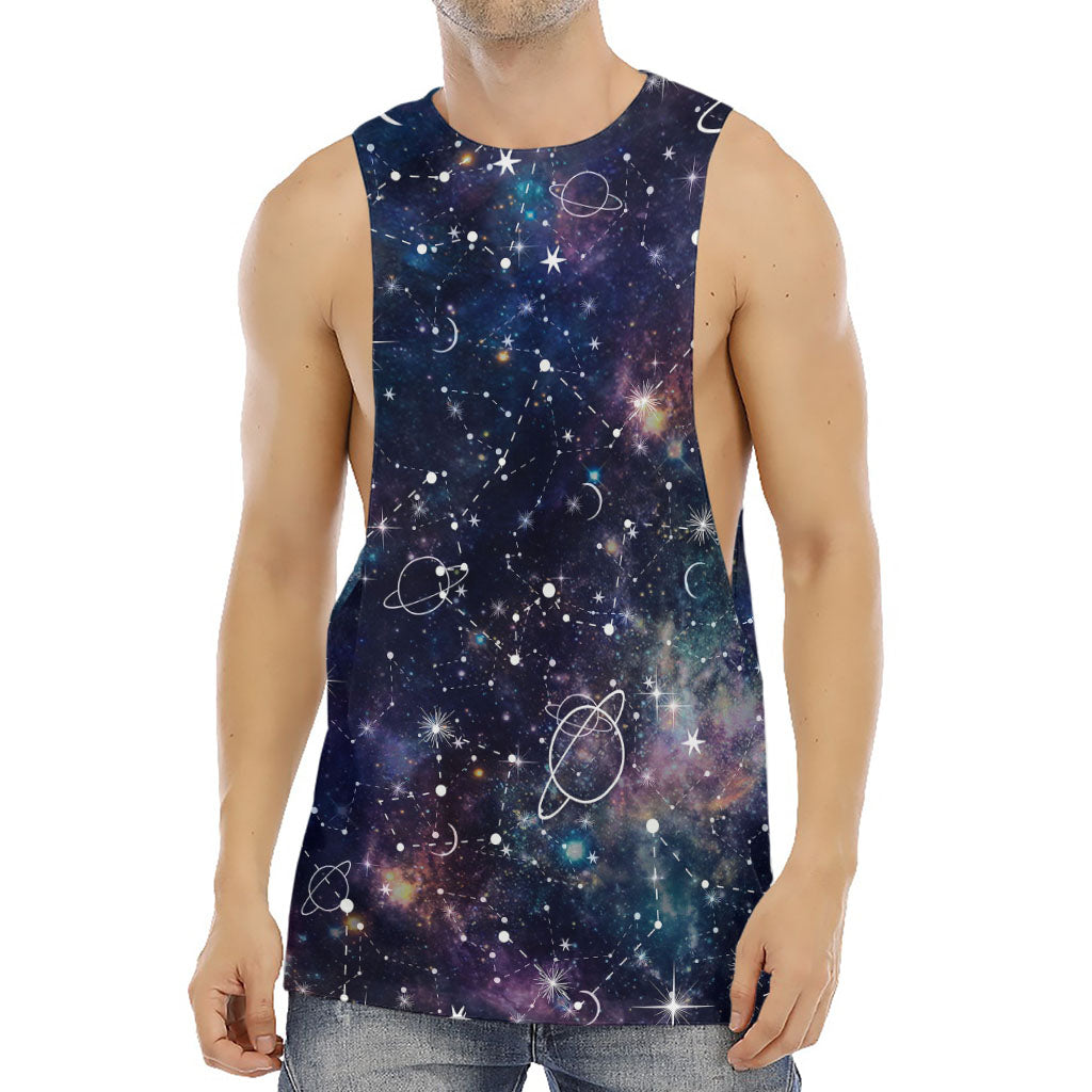Constellation Galaxy Space Print Men's Muscle Tank Top