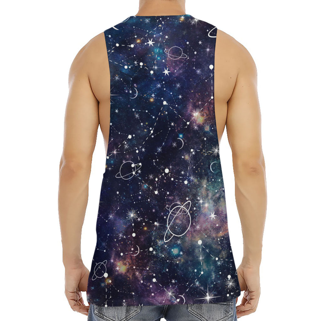 Constellation Galaxy Space Print Men's Muscle Tank Top