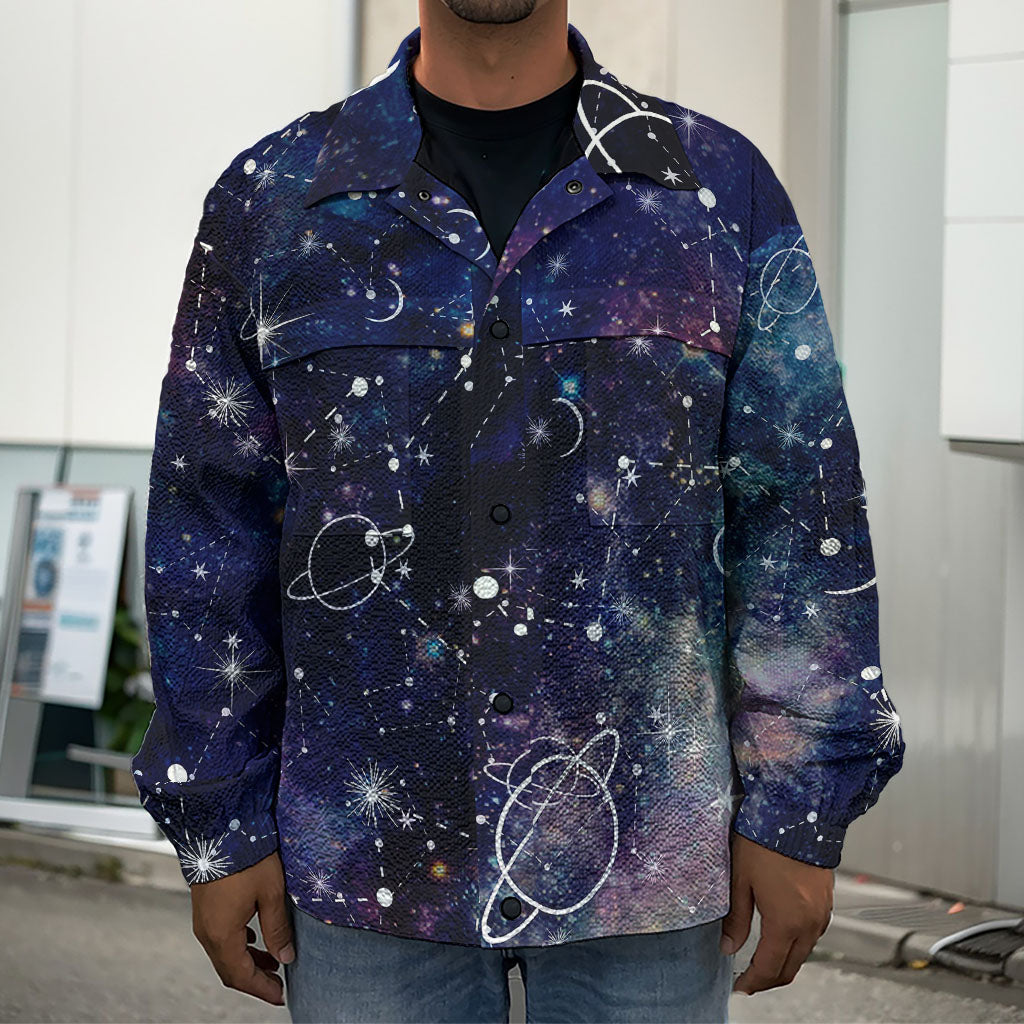 Constellation Galaxy Space Print Men's Shirt Jacket