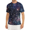 Constellation Galaxy Space Print Men's Short Sleeve Rash Guard