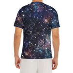 Constellation Galaxy Space Print Men's Short Sleeve Rash Guard
