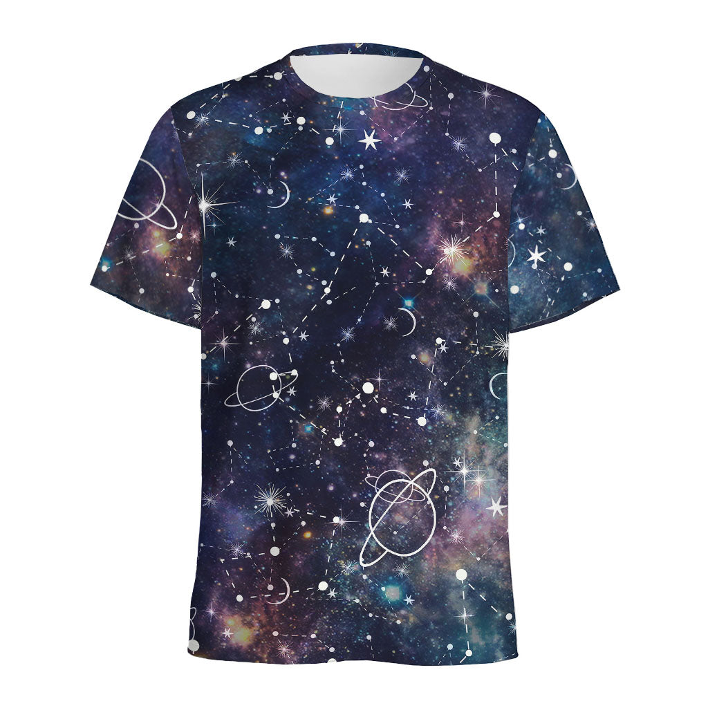 Constellation Galaxy Space Print Men's Sports T-Shirt