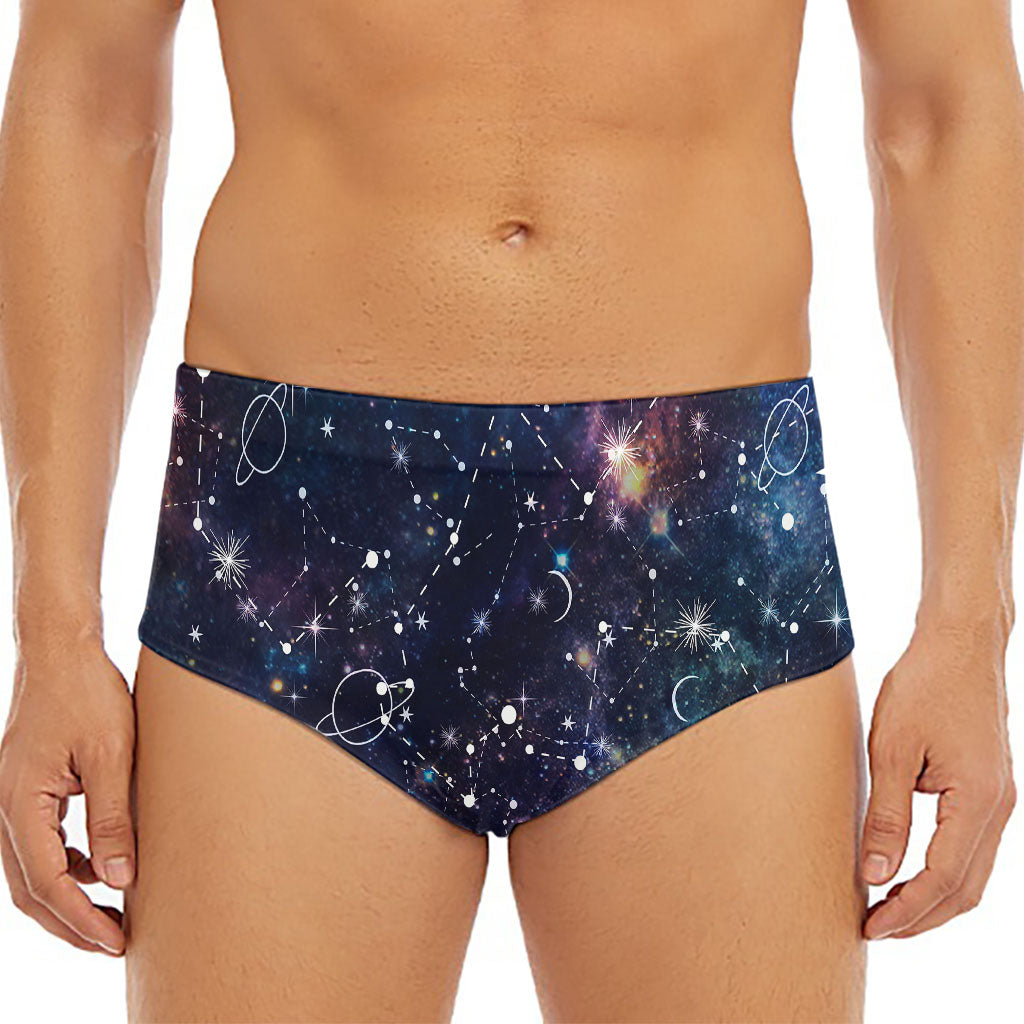 Constellation Galaxy Space Print Men's Triangle Swim Briefs