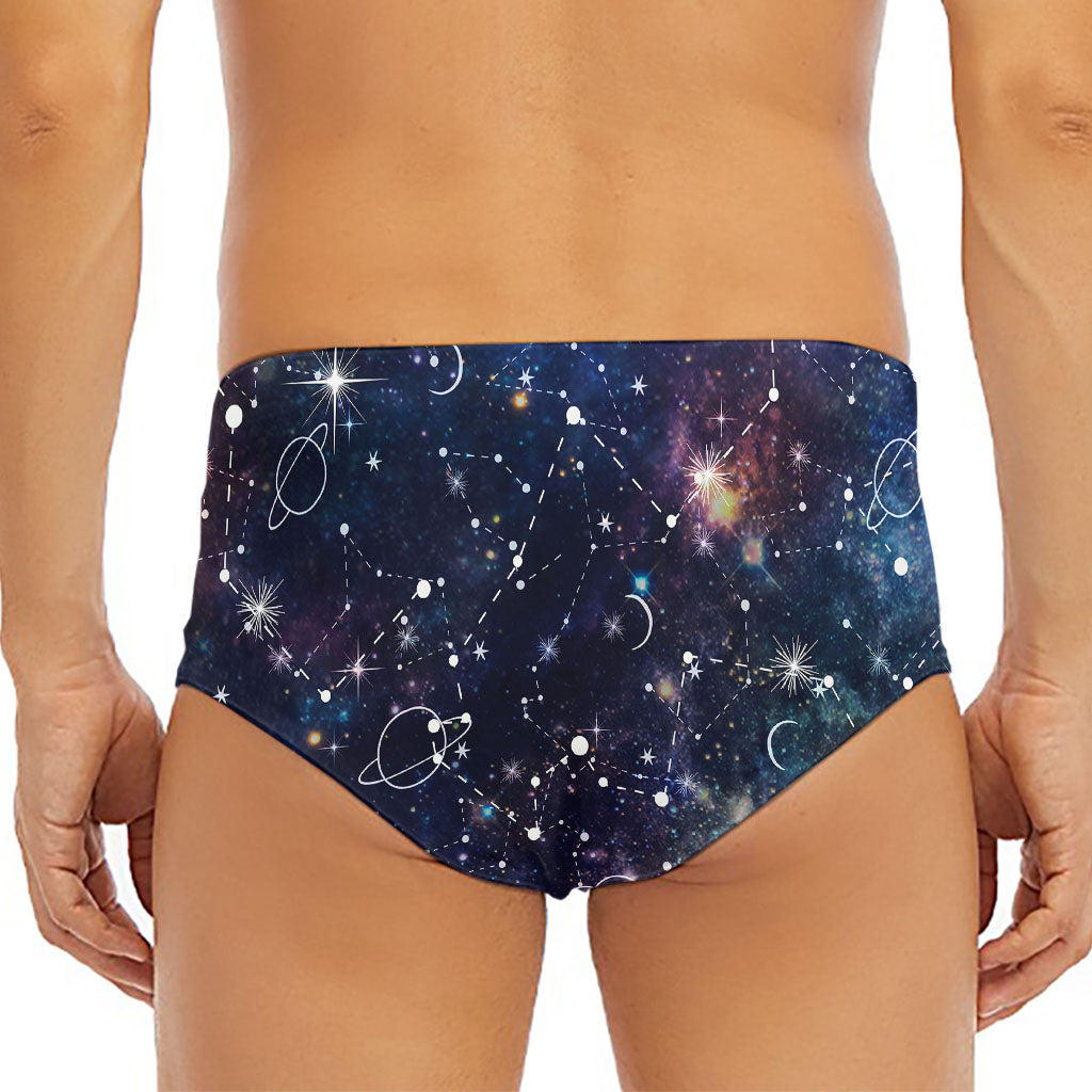 Constellation Galaxy Space Print Men's Triangle Swim Briefs
