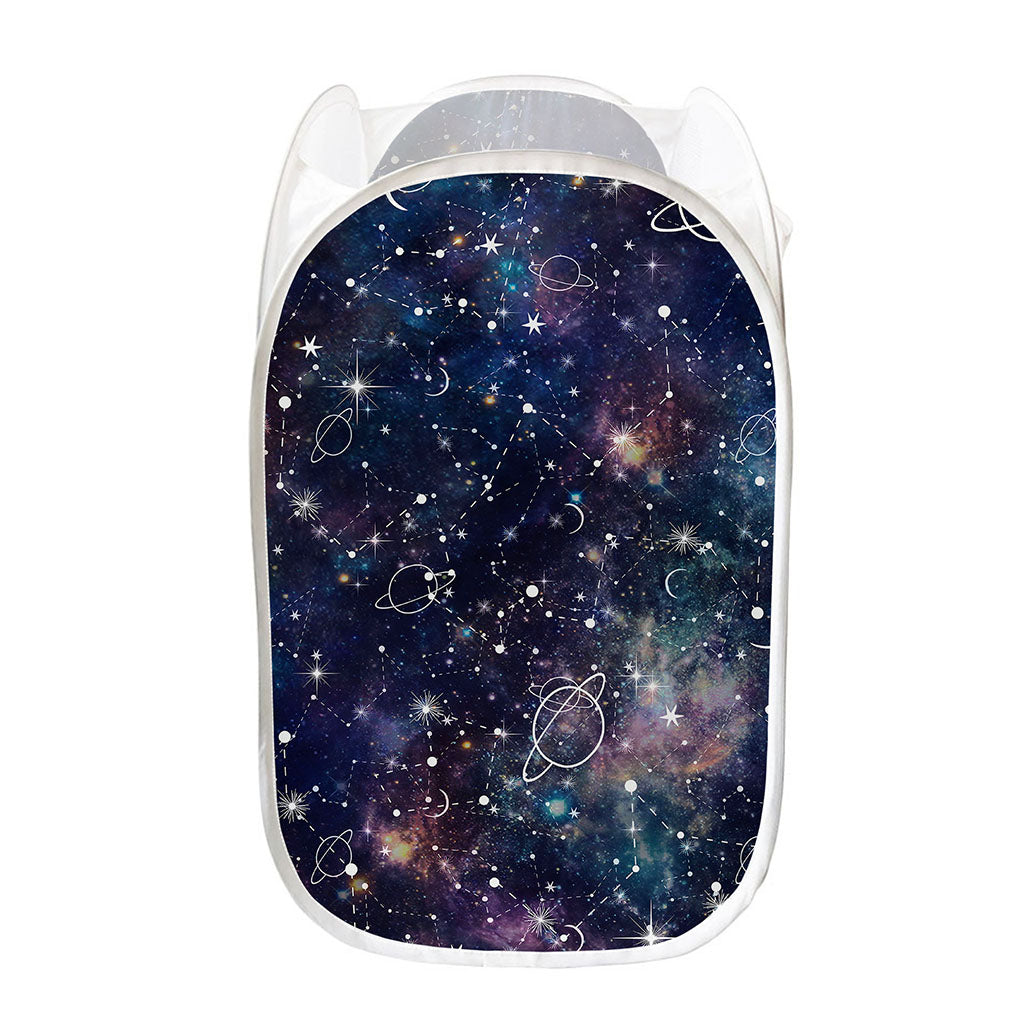 Constellation Galaxy Space Print Mesh Laundry Hamper