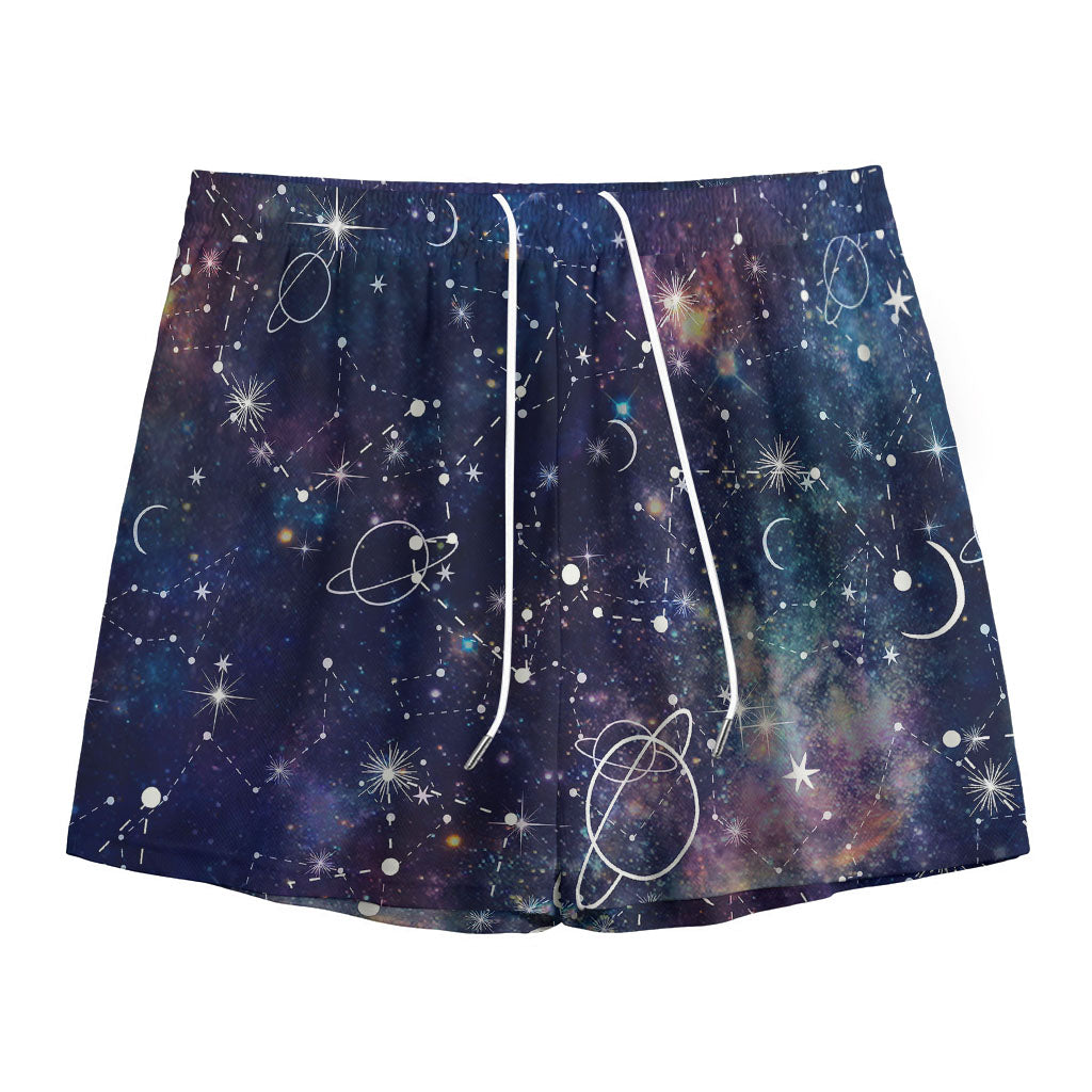 Constellation Galaxy Space Print Mesh Shorts