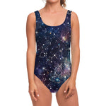 Constellation Galaxy Space Print One Piece Swimsuit