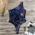 Constellation Galaxy Space Print One Shoulder Bodysuit