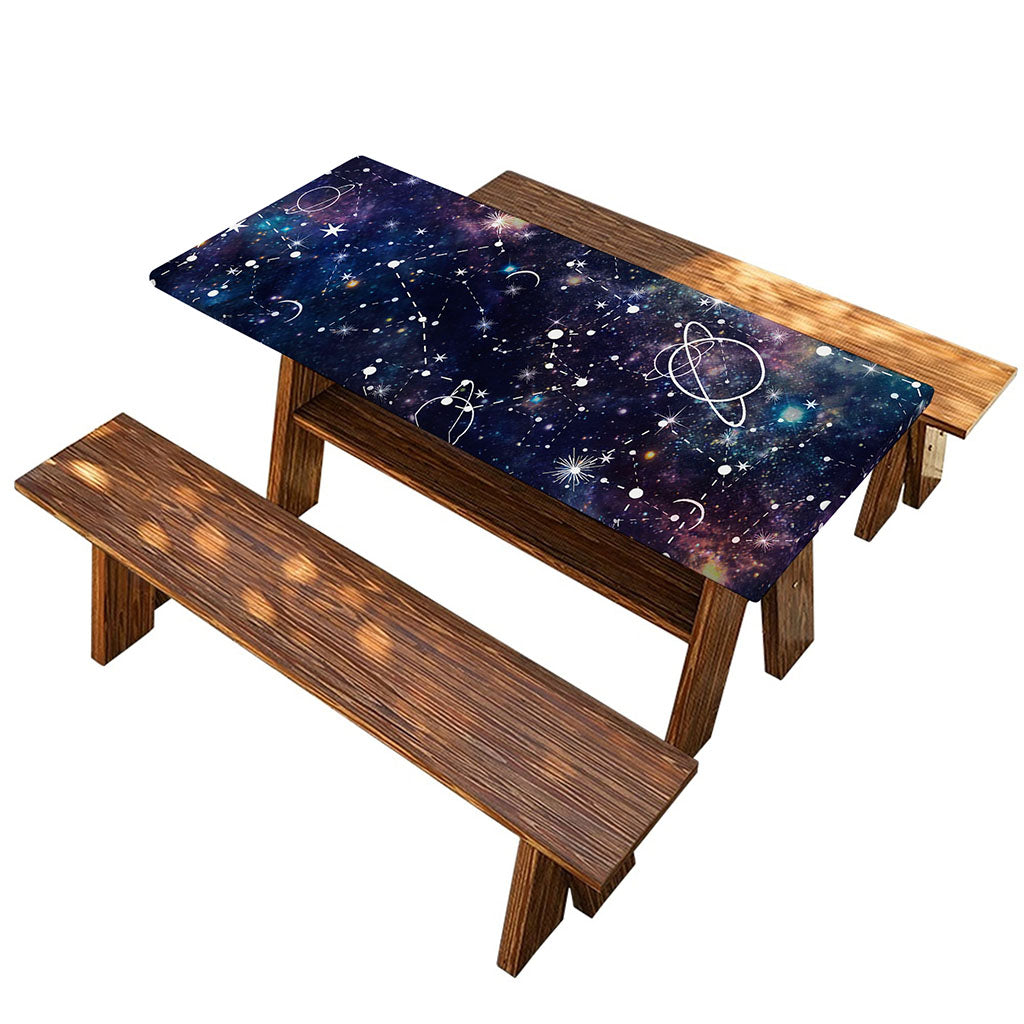 Constellation Galaxy Space Print Picnic Table Cover