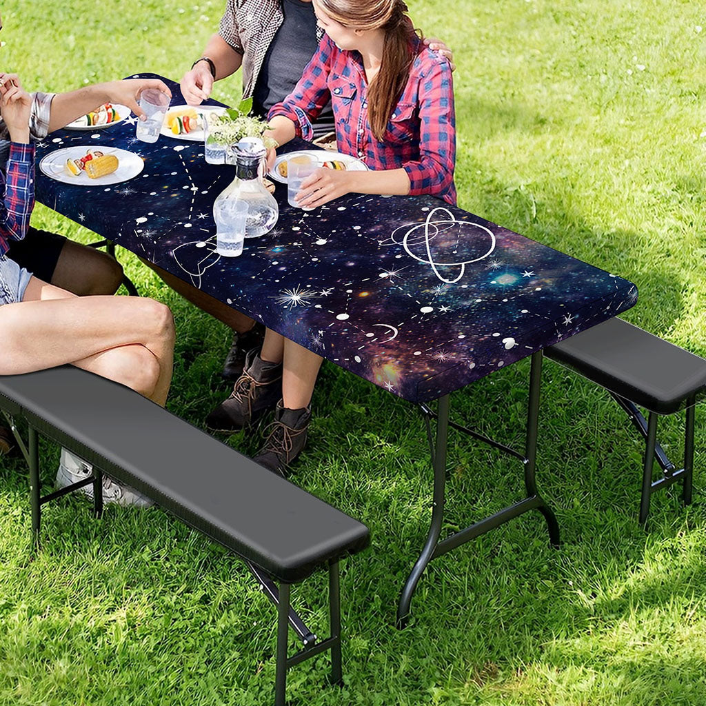 Constellation Galaxy Space Print Picnic Table Cover