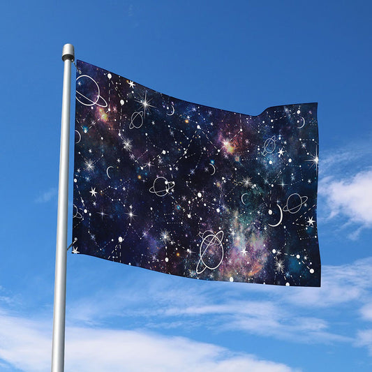 Constellation Galaxy Space Print Polyester Flag