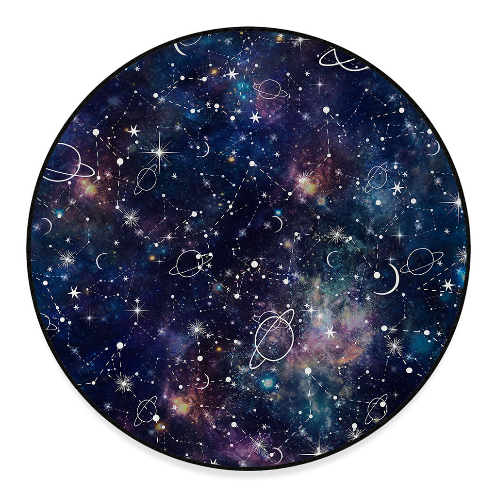 Constellation Galaxy Space Print Round Floor Mat