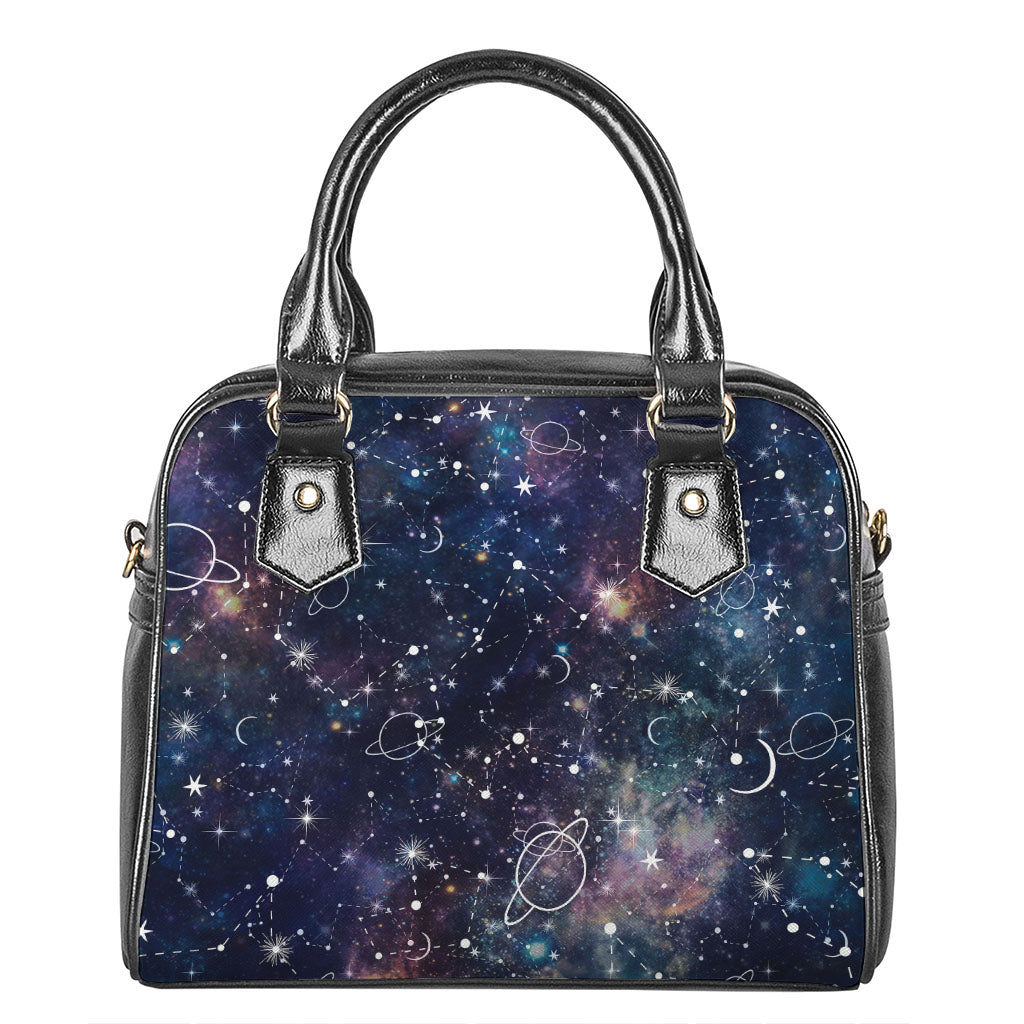 Constellation Galaxy Space Print Shoulder Handbag