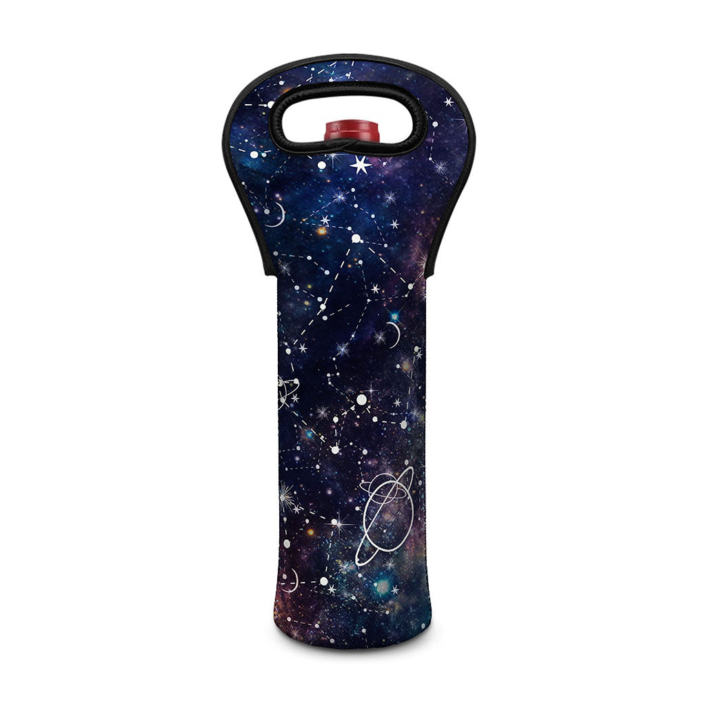 Constellation Galaxy Space Print Single Neoprene Wine Tote