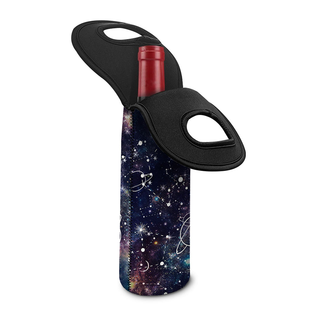 Constellation Galaxy Space Print Single Neoprene Wine Tote