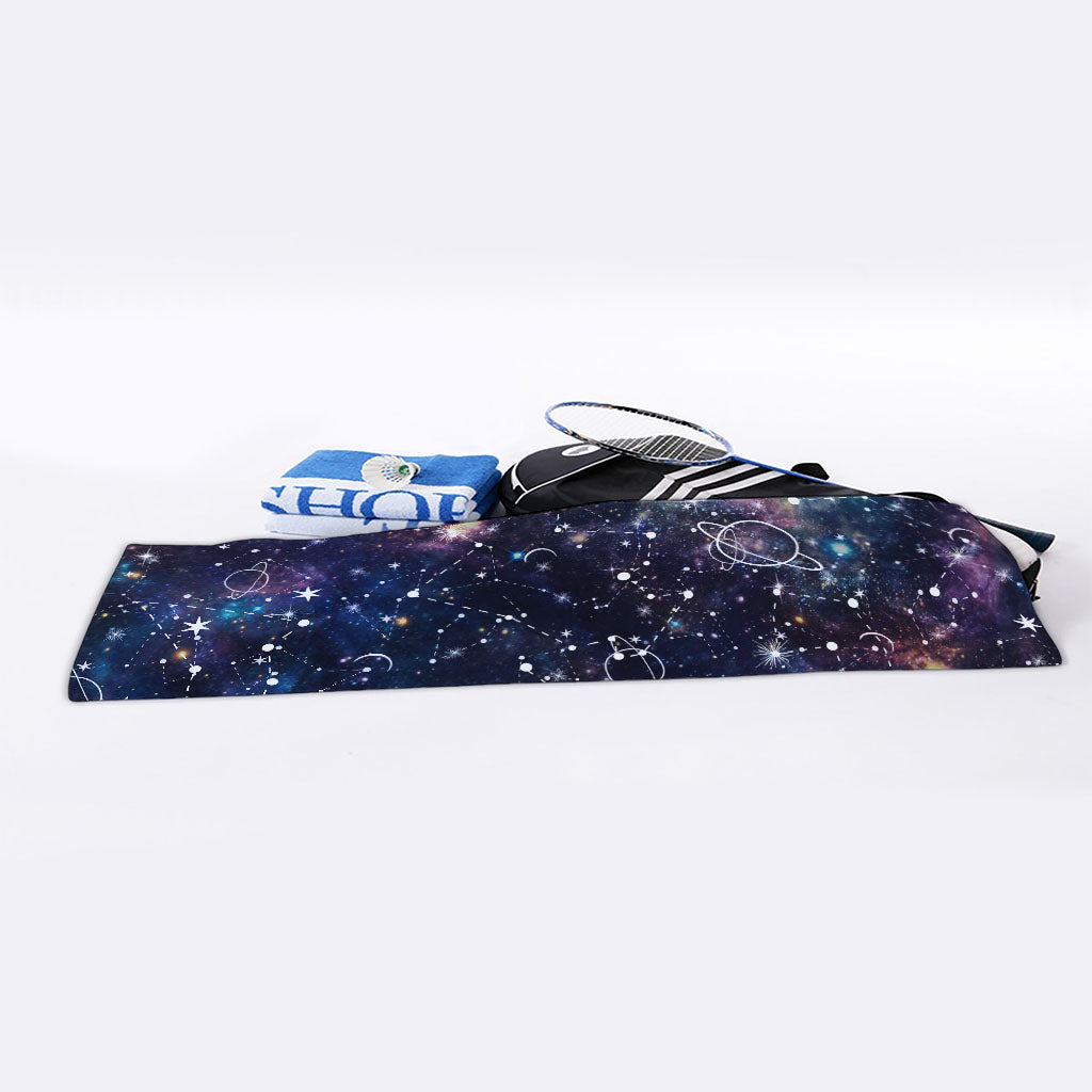 Constellation Galaxy Space Print Sports Towel