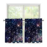 Constellation Galaxy Space Print Tier Curtains