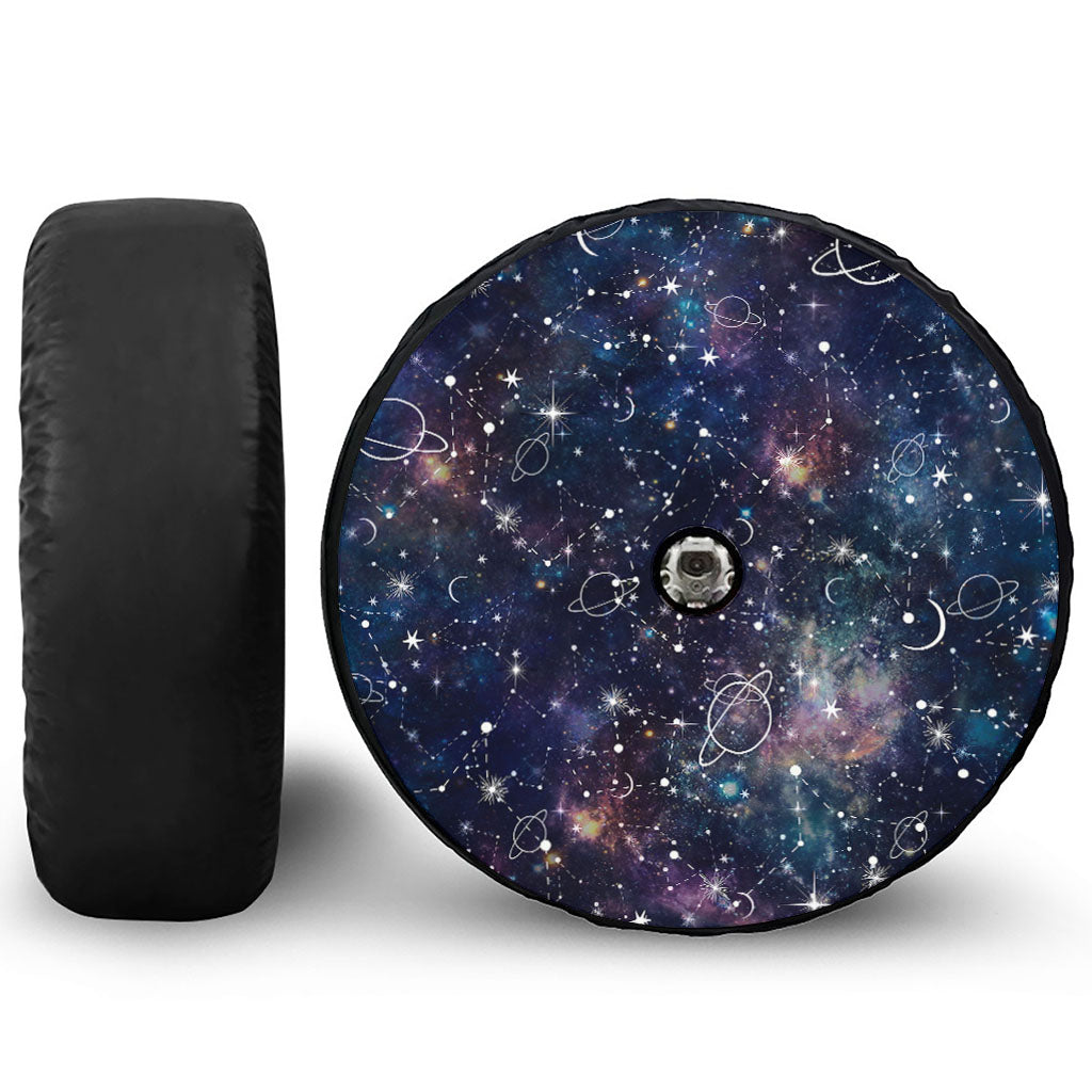 Constellation Galaxy Space Print Tire Cover With Camera Hole