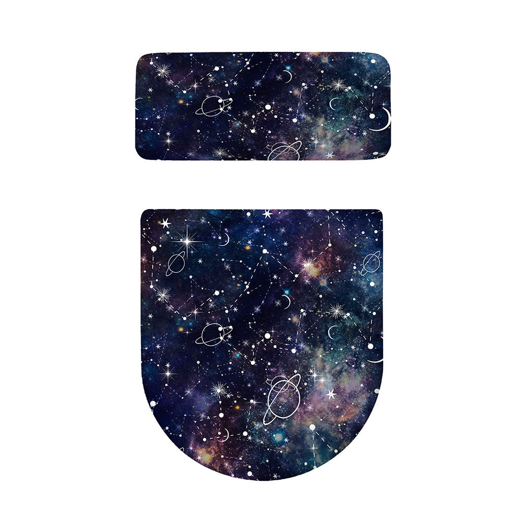 Constellation Galaxy Space Print Toilet Lid And Tank Cover Set