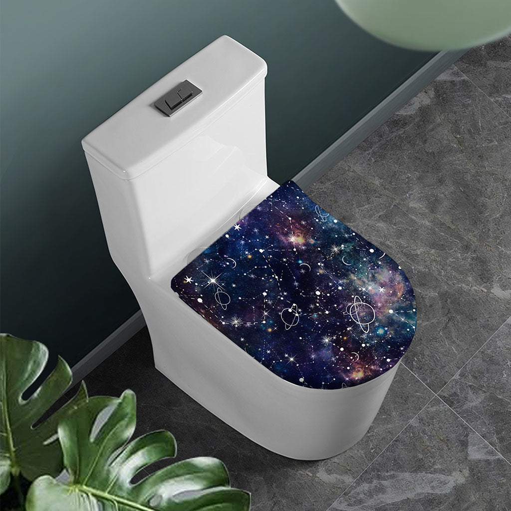 Constellation Galaxy Space Print Toilet Lid Cover