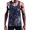Constellation Galaxy Space Print Men's Workout Tank Top