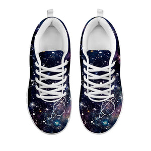 Constellation Galaxy Space Print White Running Shoes