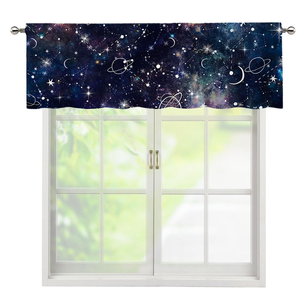 Constellation Galaxy Space Print Window Valance