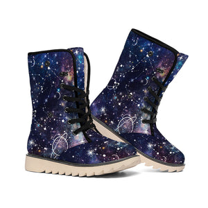 Constellation Galaxy Space Print Winter Boots