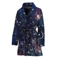 Constellation Galaxy Space Print Women's Bathrobe