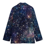 Constellation Galaxy Space Print Women's Cotton Blazer