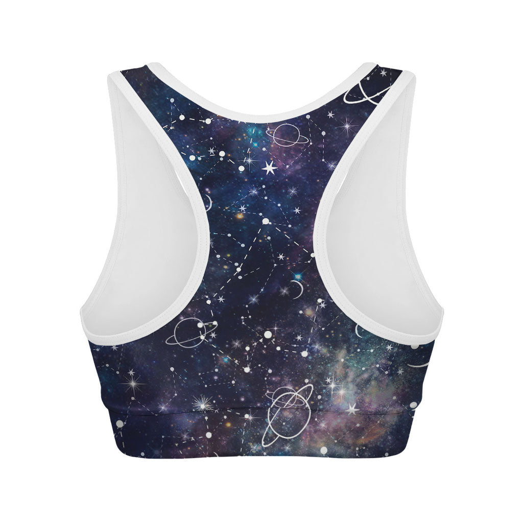 Constellation Galaxy Space Print Women's Sports Bra
