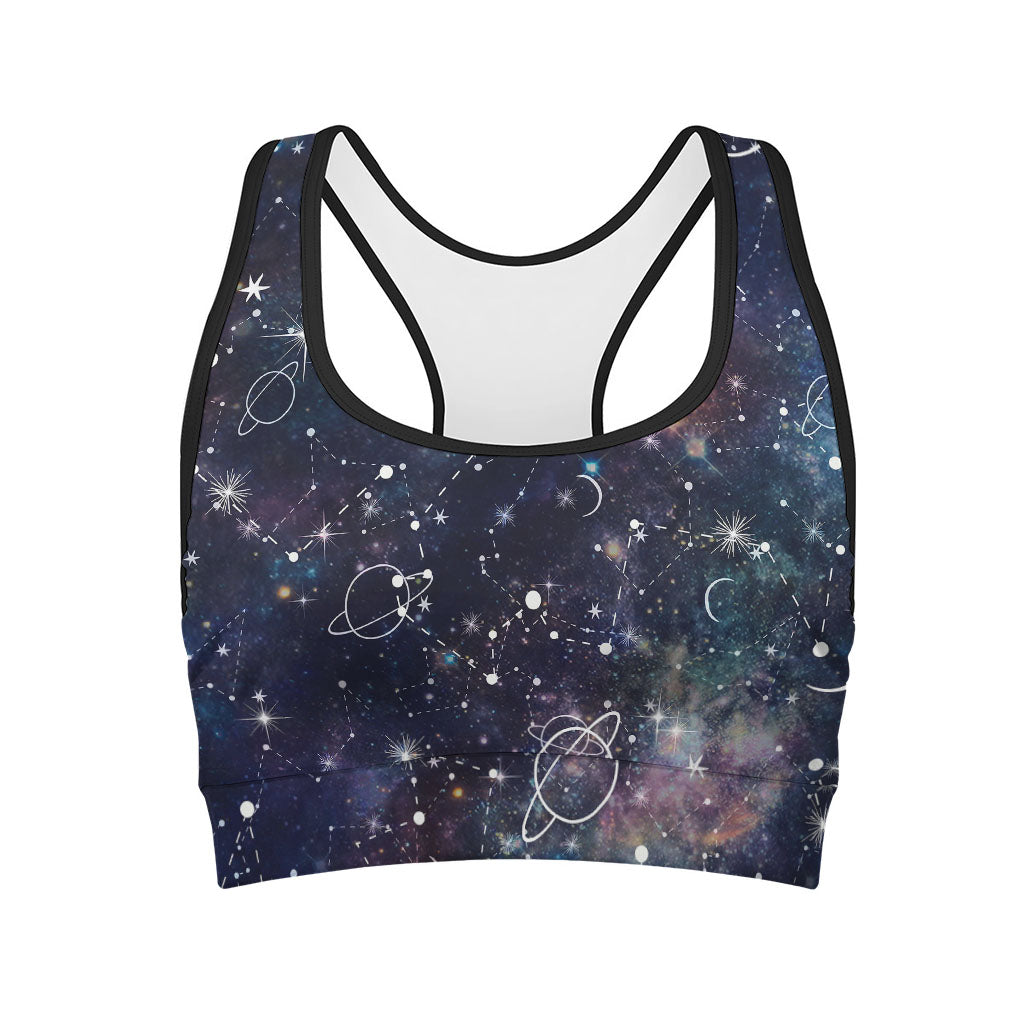 Constellation Galaxy Space Print Women's Sports Bra