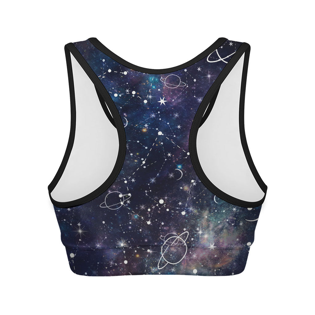 Constellation Galaxy Space Print Women's Sports Bra