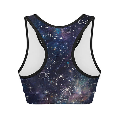 Constellation Galaxy Space Print Women's Sports Bra