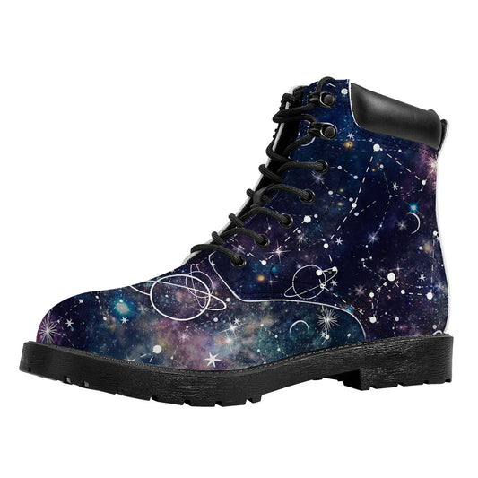 Constellation Galaxy Space Print Work Boots