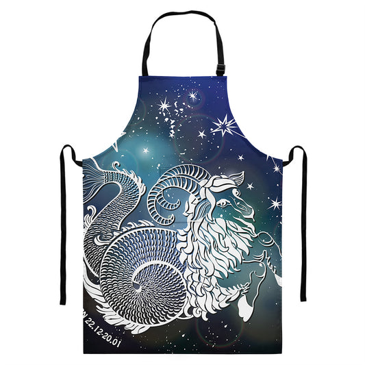 Constellation Of Capricorn Print Bib Apron With Pocket