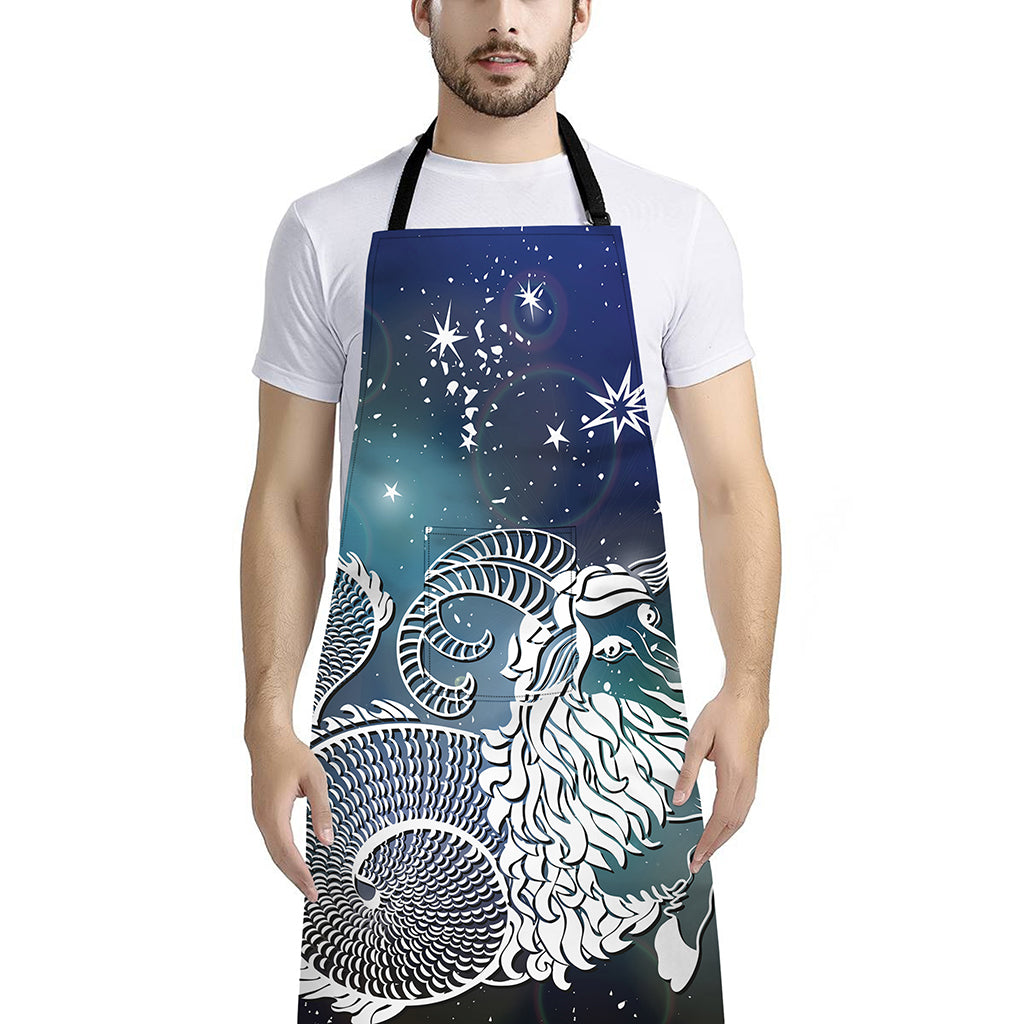 Constellation Of Capricorn Print Bib Apron With Pocket