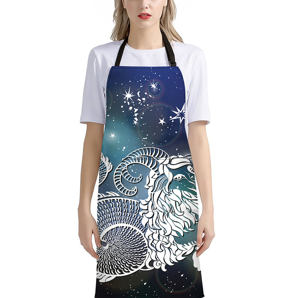 Constellation Of Capricorn Print Bib Apron With Pocket