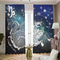 Constellation Of Capricorn Print Dimout Pencil Pleat Curtains
