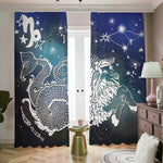 Constellation Of Capricorn Print Blackout Pencil Pleat Curtains