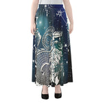 Constellation Of Capricorn Print Chiffon Maxi Skirt